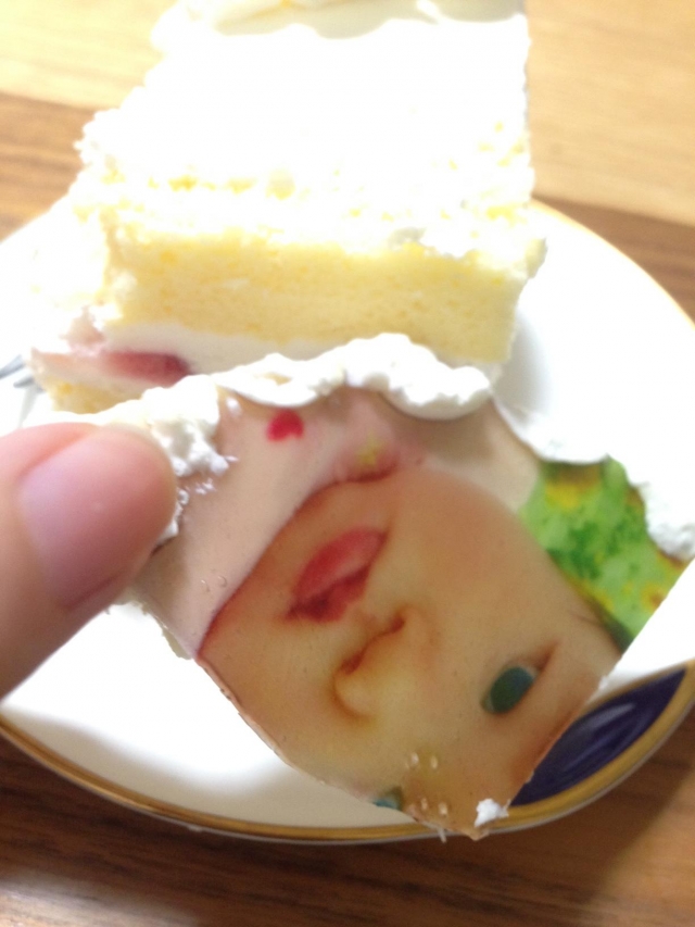 口コミ：私を食べてのサプライズ♡【5号丸い写真ケーキ】パパの誕生日会♪の画像（6枚目）