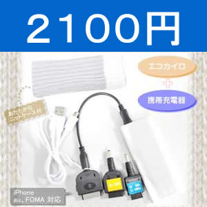 充電式エコカイロ&携帯充電機能付