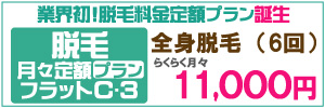全身脱毛6回が月々11000円 脱毛エステ シースリー