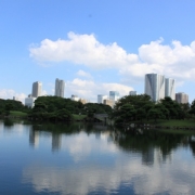 水面に映る空。