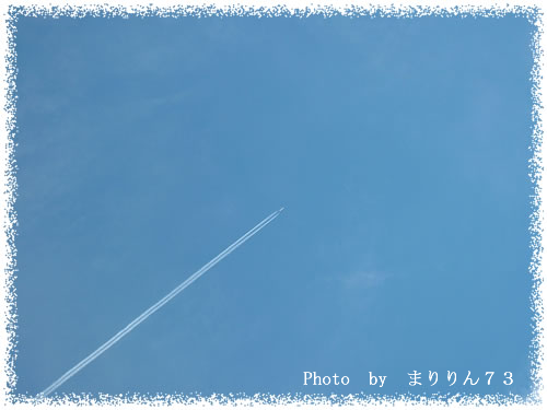 スッキリ青空＆飛行機雲♪の画像（1枚目）