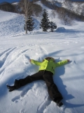パウダースノーの雪でスキーの画像（3枚目）