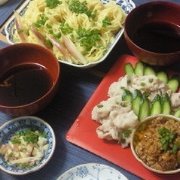 【ザ！旨っから肉味噌ざる麺】冷しゃぶとともに