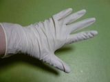 口コミ：使いきり天然ゴム手袋♪ 指先にぴったりで使いやすいです！の画像（5枚目）