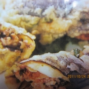 「なすの豚肉はさみ天ぷら」【ママの味方プロジェクト】ナスが大好きになるレシピ大募集！の投稿画像