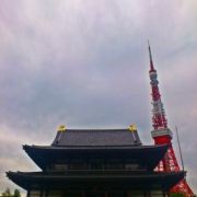 東京タワーと増上寺