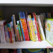 おもちゃ箱の一か所に本を並べています！