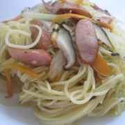 セロリのお茶漬けパスタ