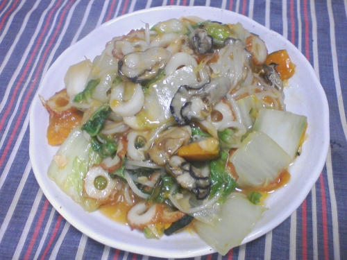 牡蠣とカボチャの八宝菜の画像（1枚目）