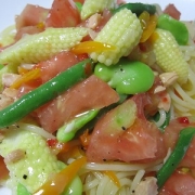 夏野菜のパスタ