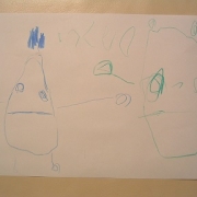 「★3歳2か月の娘が描いた力作★」夏休みキッズ企画「大好き！わんにゃんお絵描きコンクール」の投稿画像