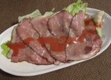 口コミ：お肉が柔らか～くなる☆マキ屋フーズさんの紅コクを使って豚こま切れ肉からステーキを作りました♪の画像（1枚目）