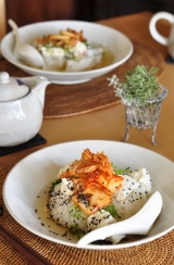 口コミ：【すぐできる！】豆腐でフワフワキムチのスープ茶漬け風【韓国農協ペチュキムチ】の画像（4枚目）
