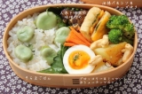 口コミ：そら豆ごはん弁当＆海の精「なんでもソルト」の画像（1枚目）