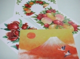 口コミ：「福を呼び込む！『風水イラスト三柑（桃・橘・柘榴）・柘榴・赤富士』のポストカード」の画像（1枚目）