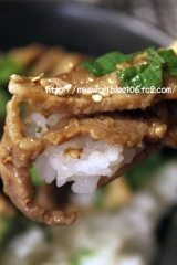 口コミ：BG無洗米26年福島県産コシヒカリ 白米を使って生姜焼き丼を♪。の画像（2枚目）