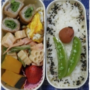 スナップエンドウ肉巻き弁当