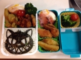 「海苔チョキ弁当、怖い猫ちゃん」の画像（1枚目）