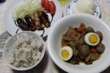 口コミ：美味しい沢庵と栗ご飯( *´艸｀)　　牛筋と大根の煮物の画像（4枚目）