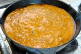 口コミ：今日の晩御飯/トマトパスタ鍋の残りをリメイク！　スキレットで作る、「大きな煮込みハンバーグと、マカロニグラタン」。<br />そして「キヨエの<完熟>黒オリーブ」でご飯を炊いてみた。の画像（9枚目）