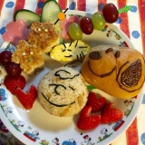 口コミ：スヌーピーパンにかやくご飯チャーリーな朝ごはん^ ^の画像（9枚目）