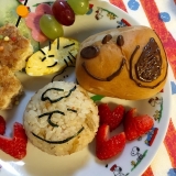 口コミ：スヌーピーパンにかやくご飯チャーリーな朝ごはん^ ^の画像（10枚目）