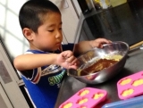 口コミ：お父ちゃんと作ったベイクドドーナツ♪　～共立食品　マフィンミックス粉～の画像（7枚目）