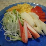 冷し中華にかきかま美味しいですよ#冷し中華にオホーツク #カニカマ#一正蒲鉾#moniplaのInstagram画像