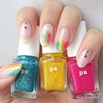 .#pa の#シロップネイル 3色を使って初の#塗りかけネイル に挑戦💅󾭠.中指は#コンデンスミルク の上からそれぞれ一度塗り親指と薬指はそれぞれ二度塗り.AA136(グリーン…のInstagram画像