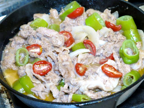 口コミ：今日の晩ご飯/スキレットで簡単調理！「豚肉のケチャップ炒め煮」の画像（5枚目）