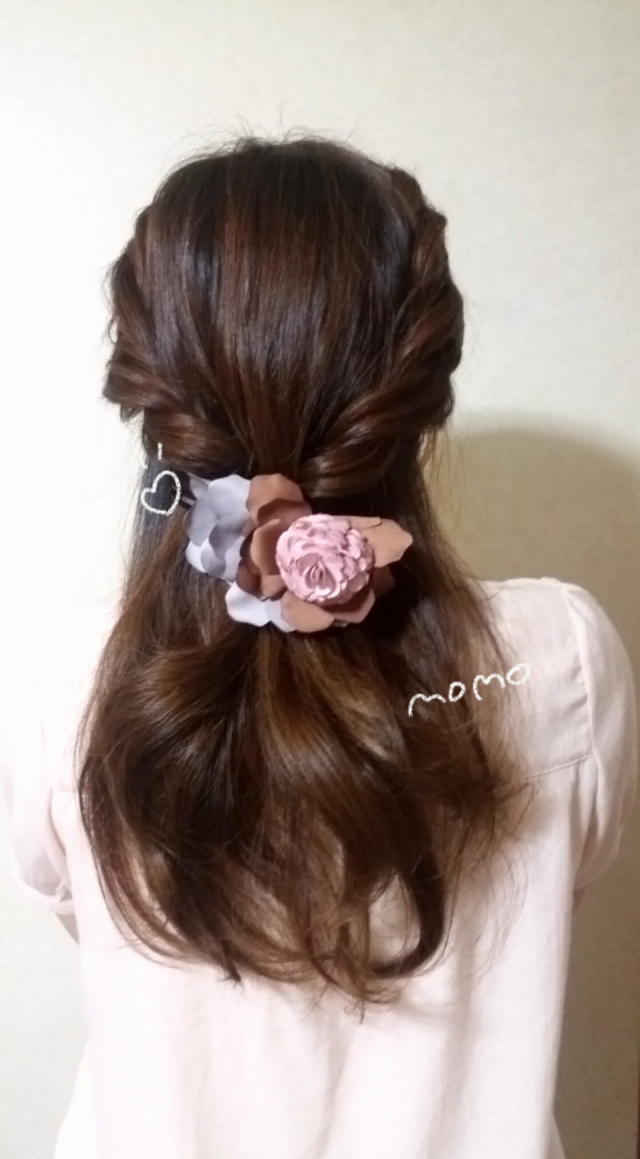 口コミ：ヘアアレンジ×お花ヘアクリップの画像（4枚目）