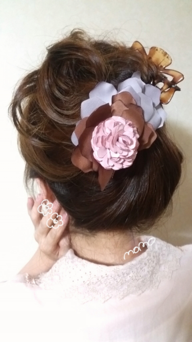 口コミ：ヘアアレンジ×お花ヘアクリップの画像（1枚目）