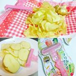 ののじ【根菜フリルサラダ・削り〜ナ】使ってみました😍💕指かけリングに指をかけてひくだけで、力いらずで簡単にスライスが出来ます✨切れ味も良くてスゴい簡単！！スライス楽しくなっちゃった(笑…のInstagram画像