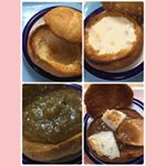 #ホムパリセット  今日の夕飯に頂きました😋#ブレッドボール  を先にこんがりと焼いてから、#スープ を入れてみました。パンがサクサクで美味しく食べられました。パンがそんなに大きくないので…のInstagram画像