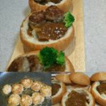 今夜はブレッドボールであめ色玉ねぎと牛肉のグラタン風でオシャレな夕食プチハンバーグをトッピングボリューム満点美味しく頂きました#パンdeパーティー #moniplaのInstagram画像