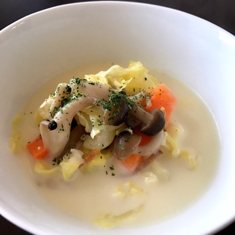 口コミ：
  あったか野菜スープをカルボナーラソースで簡単に@ポポラーママ、タラモサラダ、玉子サンド
の画像（6枚目）