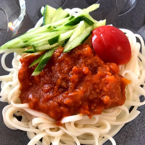 口コミ：
  具沢山ソースで簡単トースト、冷やし中華風？！豆乳麺＠ボロネーゼソース、ポポラマーマ
の画像（5枚目）