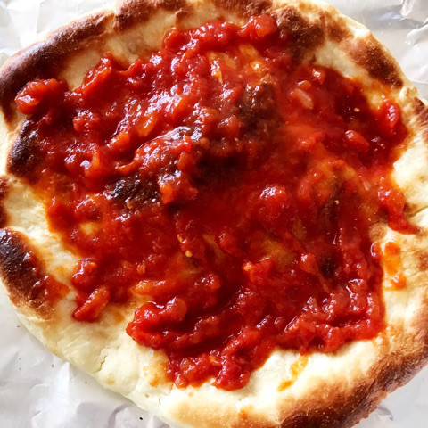 口コミ：
  トマトソースで簡単ピザ@ポポラマーマ、もりもり育つパクチー
の画像（4枚目）
