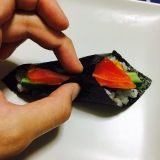 口コミ：あっという間にパーティーメニュー⭐️酢付き手巻きのりで簡単手巻き寿司が作れちゃう！｜めあのブログの画像（3枚目）