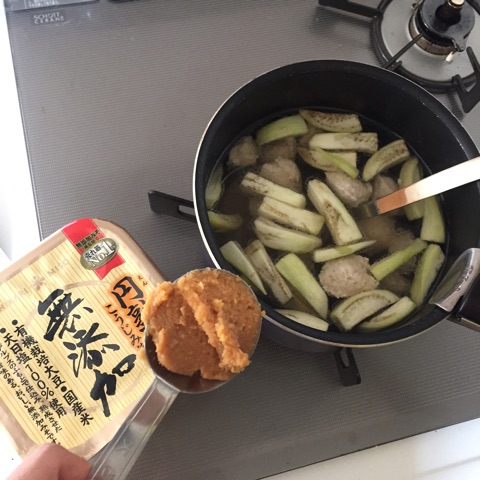 口コミ：ひかり味噌 鶏つくねとナスの味噌汁レシピの画像（1枚目）