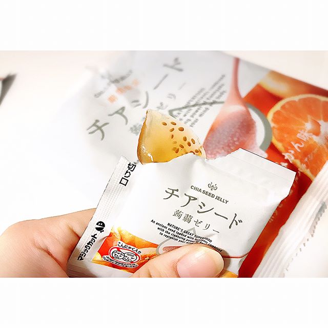 口コミ投稿：.チアシード・蒟蒻ゼリー 有田みかん味🍊程よい酸味が小腹を満たしてくれます💓妊娠中…