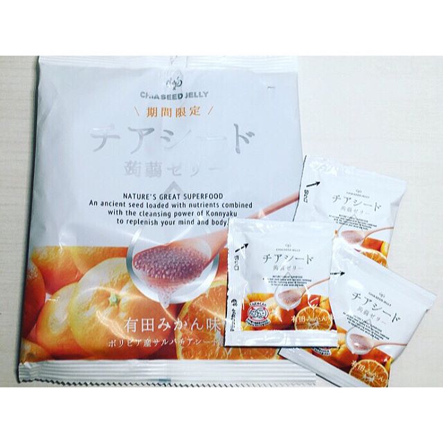 口コミ投稿：・🍊チアシード蒟蒻ゼリー🍊の有田みかん味を食べてみました♡