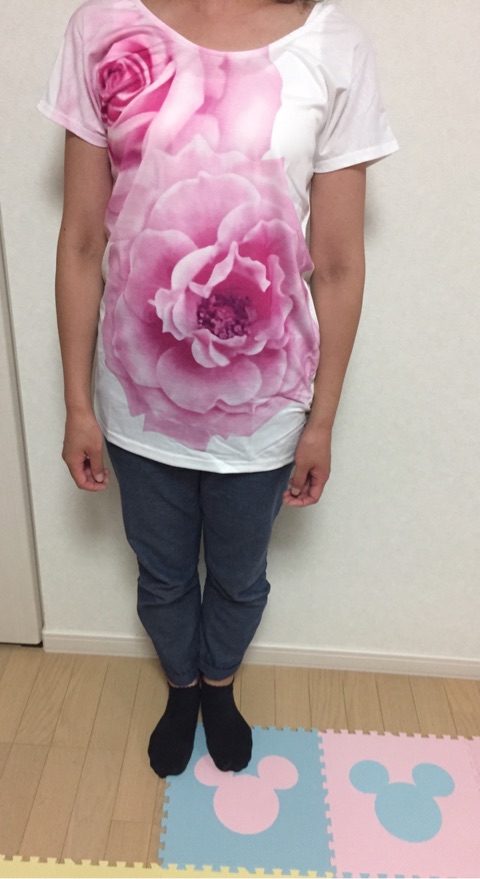 口コミ：サラッと着心地最高♡夢展望♡フラワープリントＴシャツチュニックの画像（6枚目）