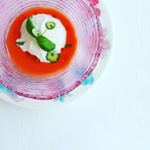 Buon appetito!!いただきます(´ρ`).#トリコローレ #マスカルポーネ #トマトスープ #贅沢ランチ #おいしい夏テーブル #勝手にルノーブル40周年祭り #monipla…のInstagram画像
