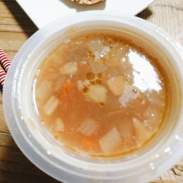 口コミ：モンマルシェのレンジカップスープで！楽チン夜ご飯の画像（6枚目）