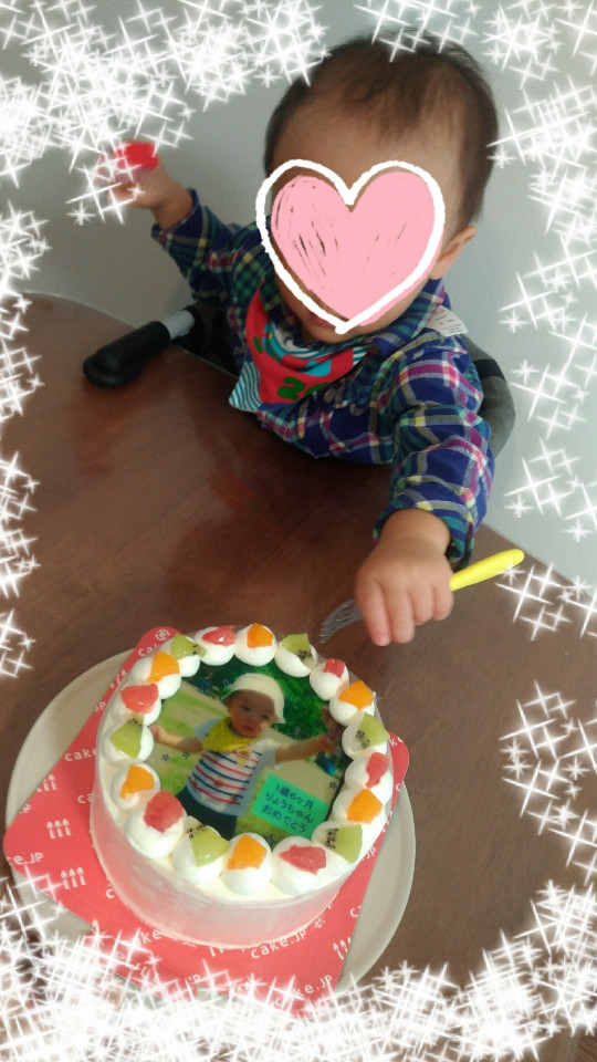 口コミ：1歳半のお祝いケーキ♡の画像（4枚目）