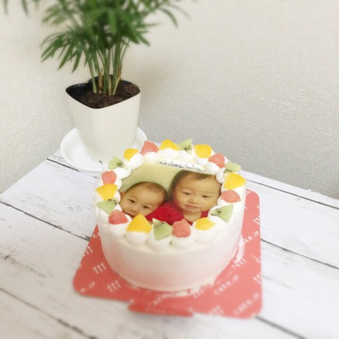 口コミ：
  丸い写真ケーキでお祝い♡
の画像（1枚目）