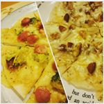 #今日の晩御飯#旦那飯#うす焼きピッツァ濃厚チーズ#アレンジ①ウインナーとブロッコリーのチーズ増し増しウインナーとブロッコリーを乗せて焼きました。王道の美味しさ✨…のInstagram画像