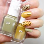 Paネイル使わせて頂きました♥グリーンを見たときにボタニカル風にしようかと悩んだけど、マスタードに合わせて秋らしくレオパード柄にしてみました✨どちらもくすみカラーで秋にピッタリ🍁可愛カラー…のInstagram画像