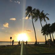 ハワイの夕日